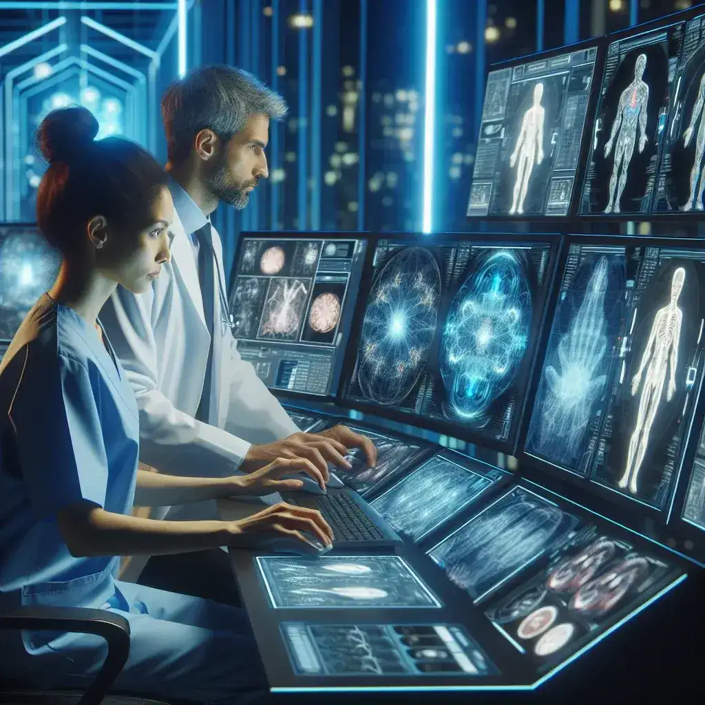 "Image of NVIDIA representative collaborating with healthcare professionals at a U.S. hospital, showcasing advanced imaging technology optimization for enhanced patient care."