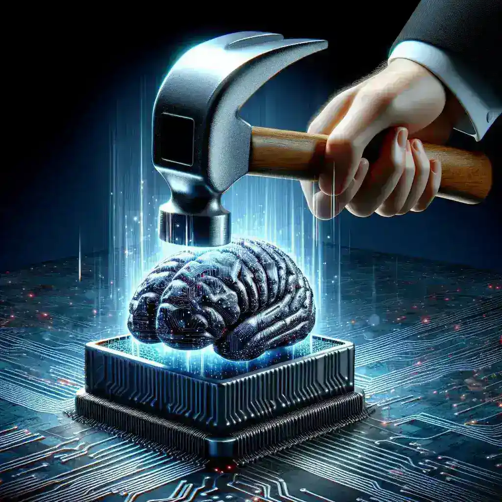 "Illustration of a GPUHammer attack affecting AI model performance, showcasing a visual representation of the security vulnerabilities in AI systems."